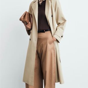 Mango Long double-breasted trench coat